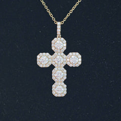"18k GOLD PLATED" CROSS ICED OUT PENDANT
