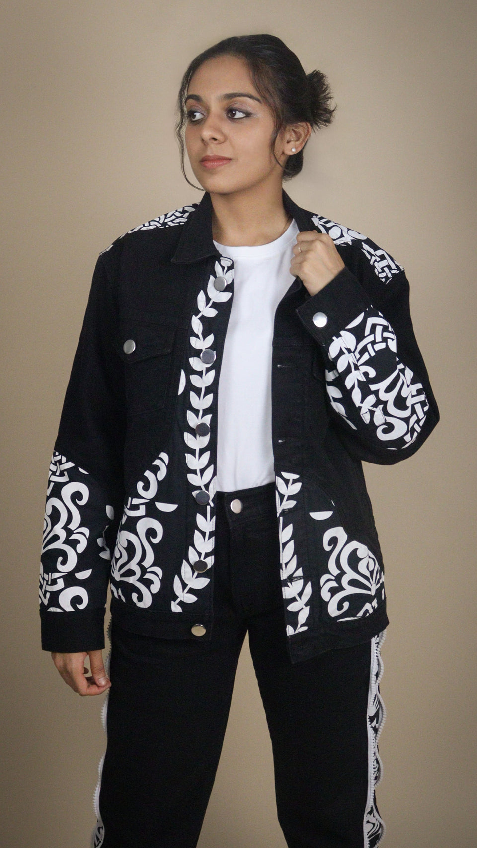PATCHWORK DENIM BLACK WOMEN'S JACKET [50/50 LIMITED EDITION]