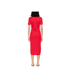 Fitted Midi Dress Red