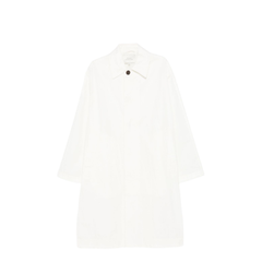 Nylon And Cotton Blend Coat In White