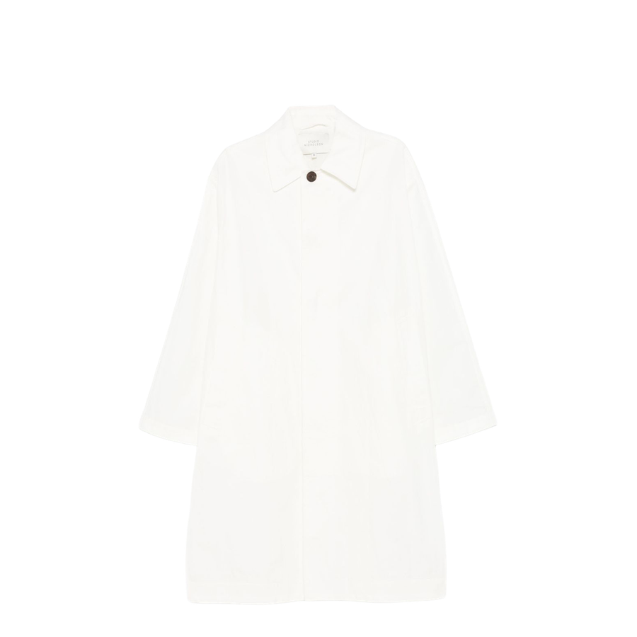 Nylon And Cotton Blend Coat In White