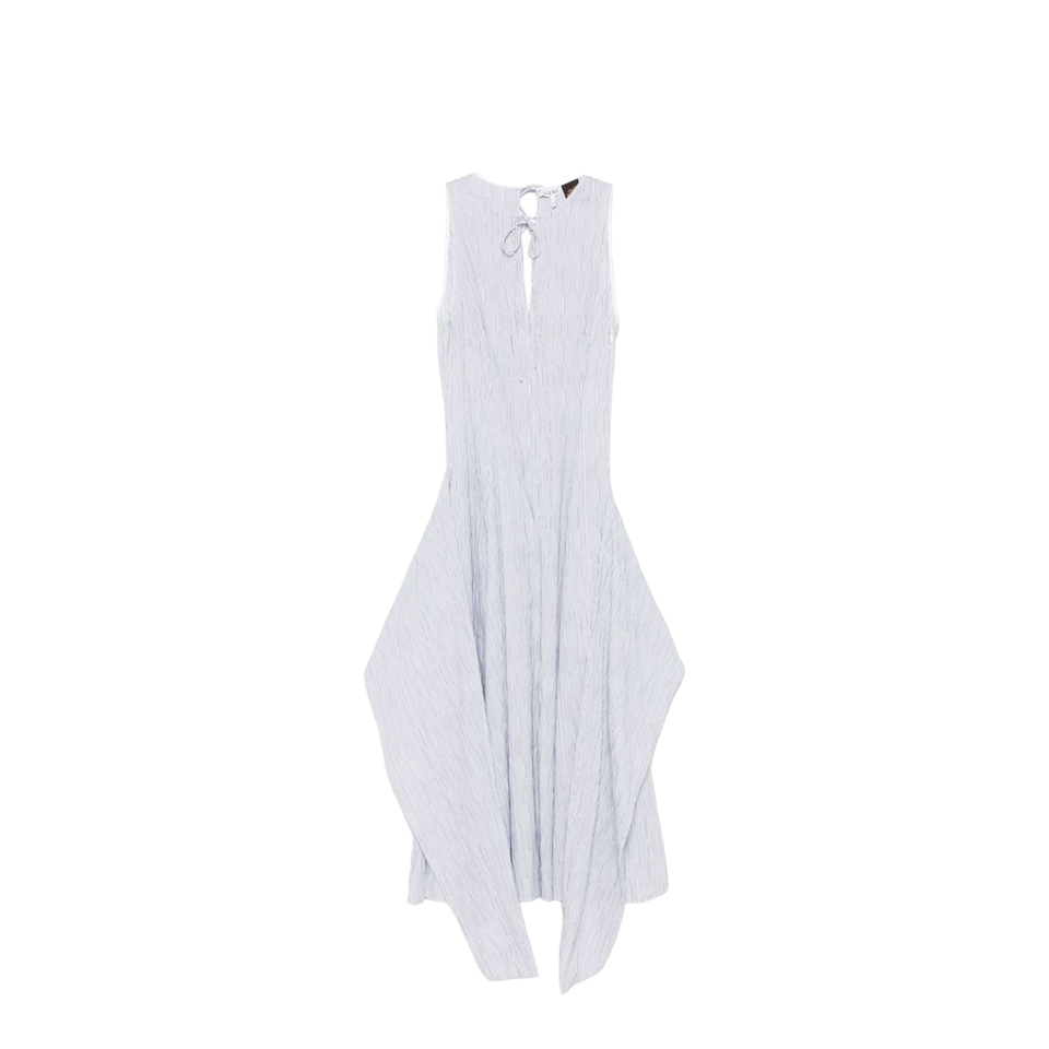 Wrap Dress in Cotton Blend Blue