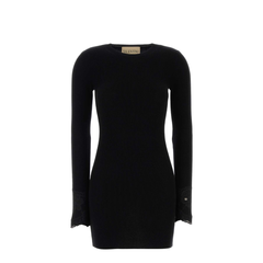 Lace Cashmere Dress - Black