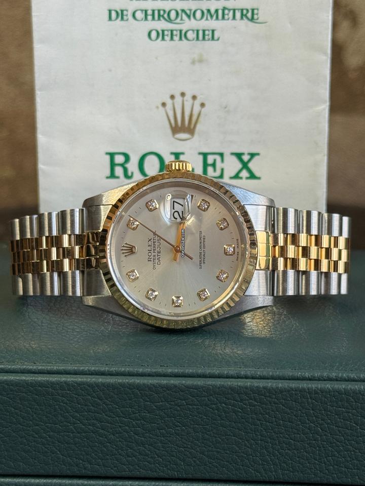 Rolex | Datejust | 16233 | Gold/Steel | 36 mm | Gold/Steel | Silver | Automatic