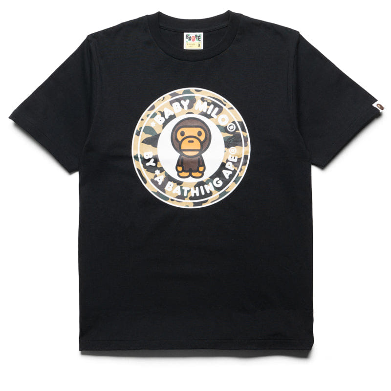 BAPE A Bathing Ape 1st Camo Milo Busy Works Tee - Black/Yellow