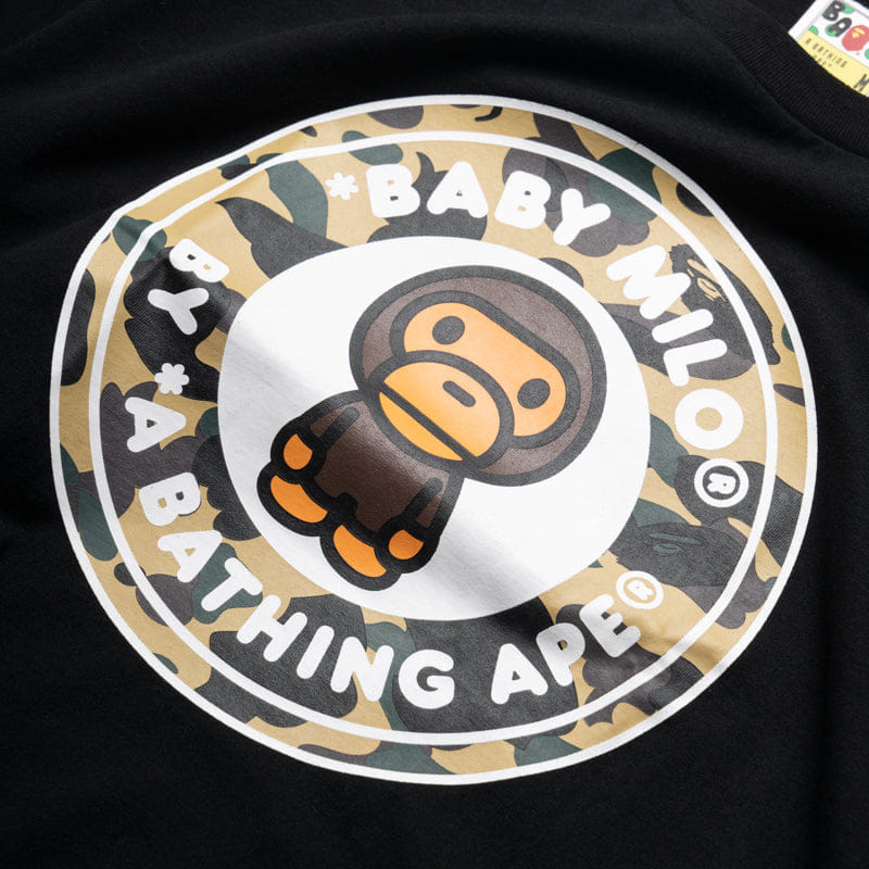 BAPE A Bathing Ape 1st Camo Milo Busy Works Tee - Black/Yellow