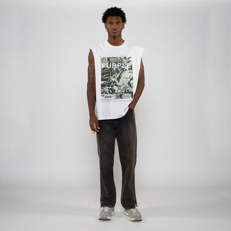 Purple Brand Noise Tank Top - White