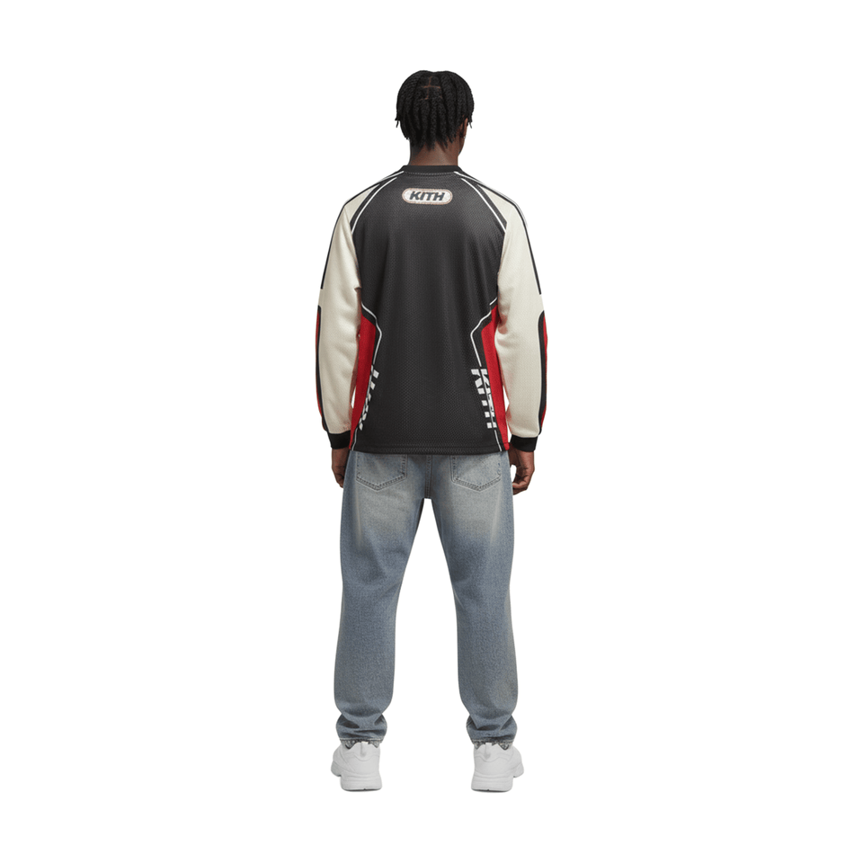 KITH Moto Mesh Long Sleeved Donovan Tee Black (FW25)