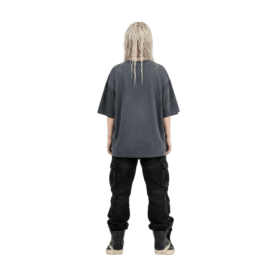 Travis Scott Cactus Jack x Futbol Club Barcelona Washed Spray Logo Tee Grey (SS25)