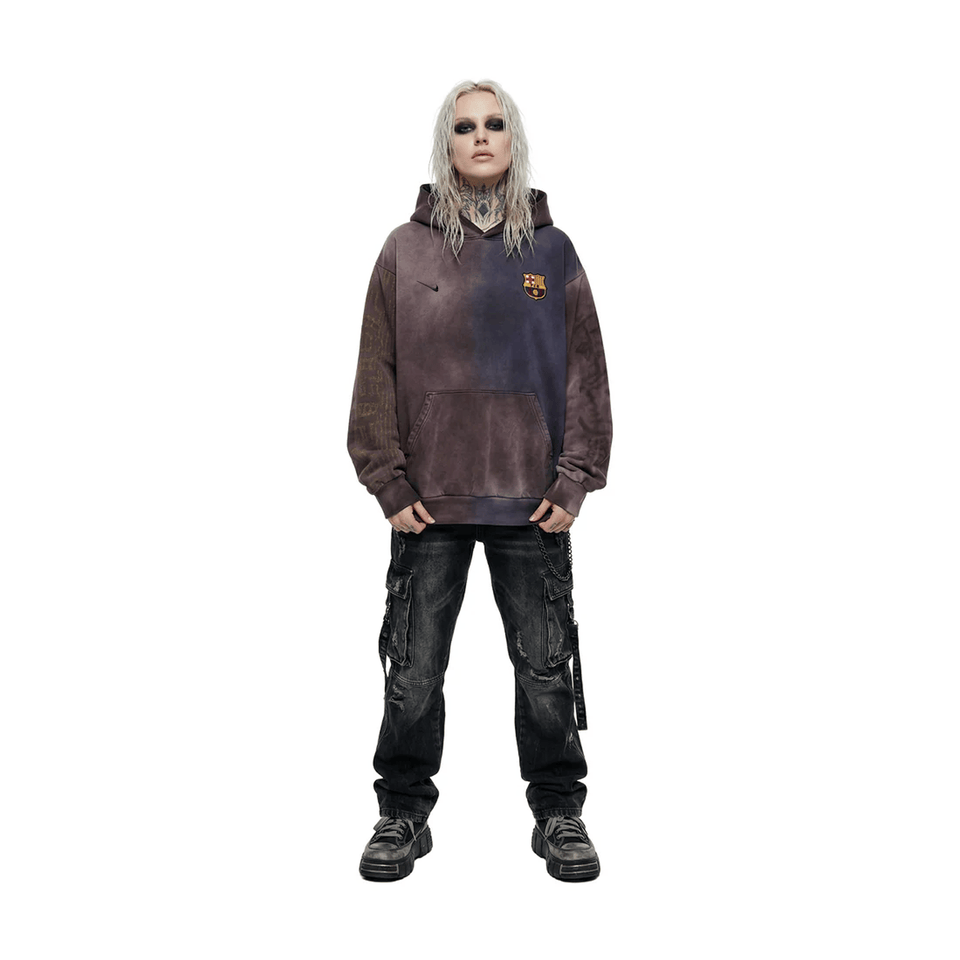 Travis Scott Cactus Jack x Futbol Club Barcelona x Nike Split-Dye Crest Hoodie Brown (SS25)