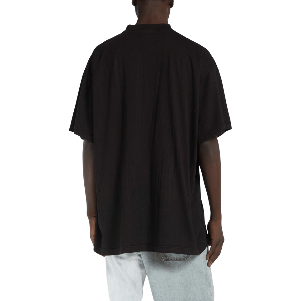BALENCIAGA Metal BB Stencil Oversized Tee Vintaged Black (SS24)