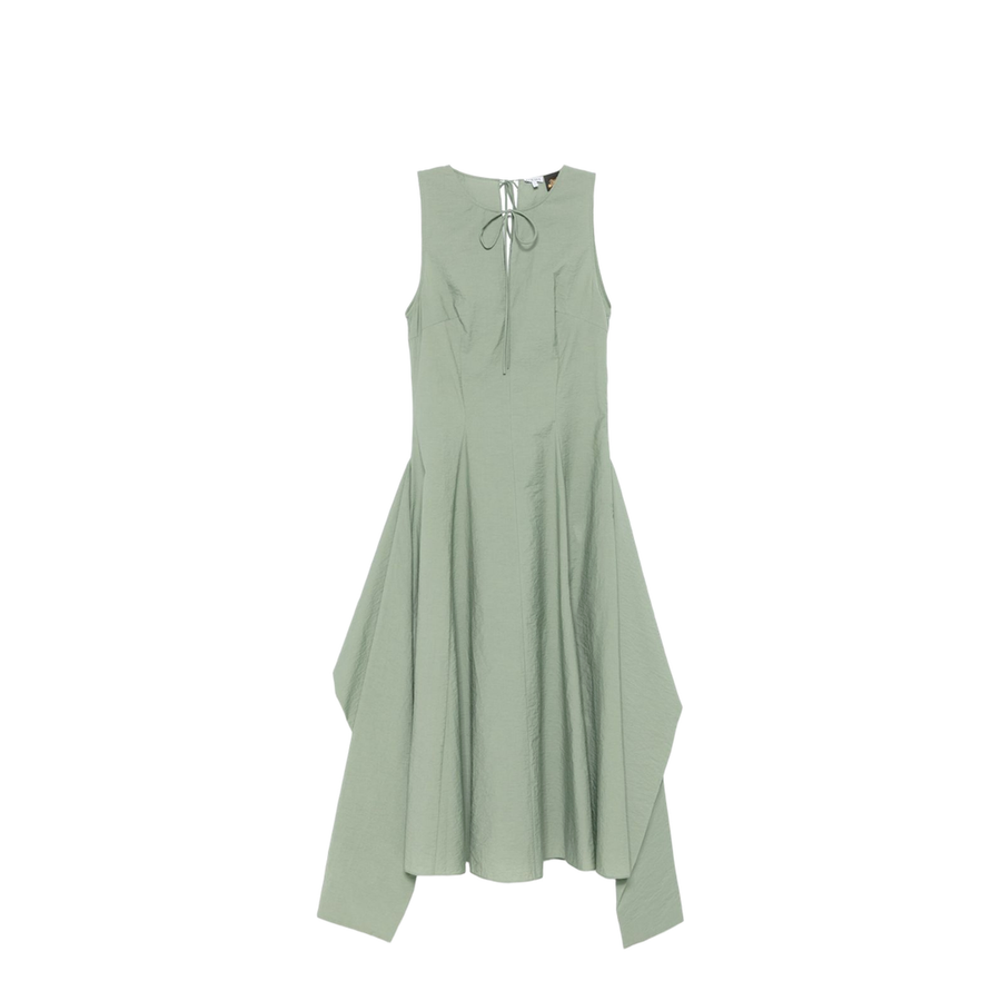 Wrap Dress in Cotton Blend Green