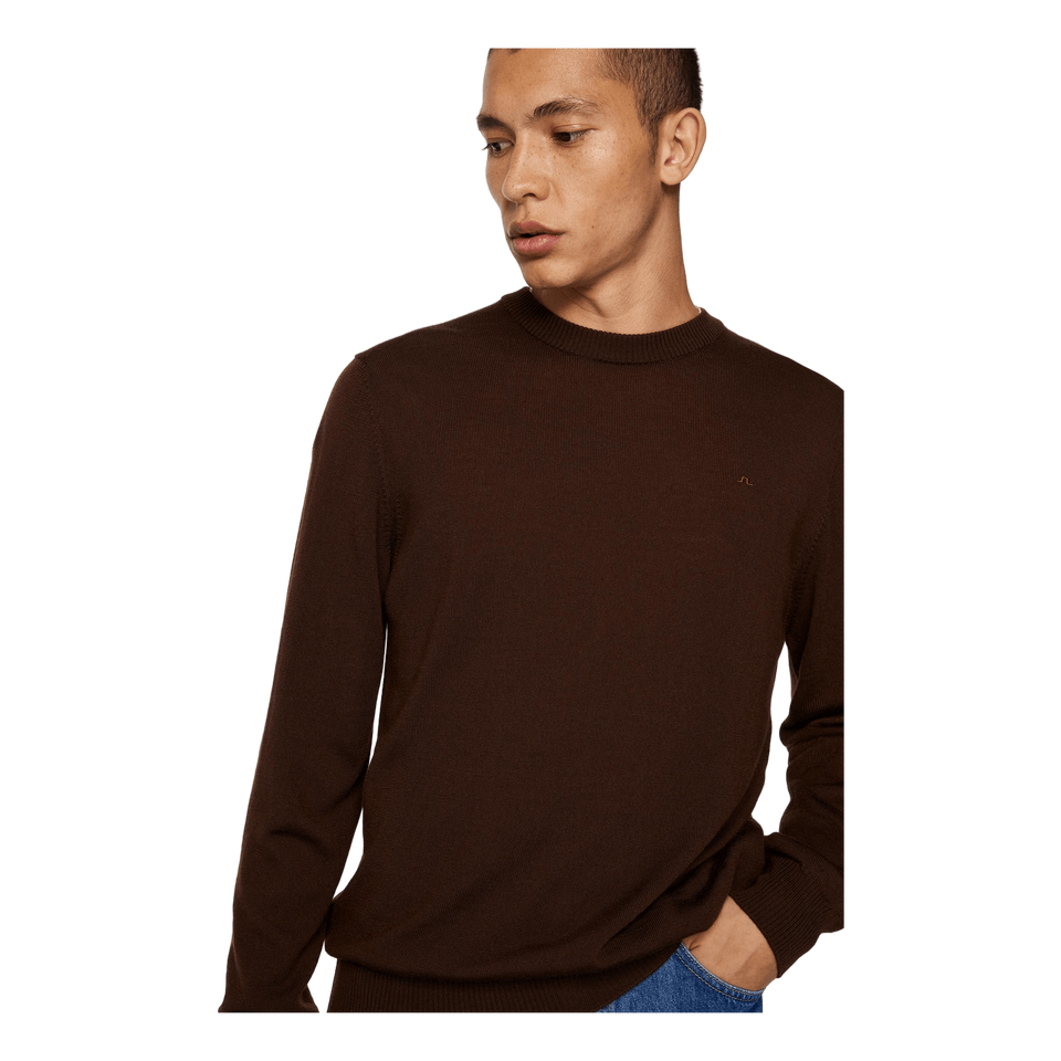 J.lindeberg Keane Merino Crew Neck Sweater Bitter Chocolate