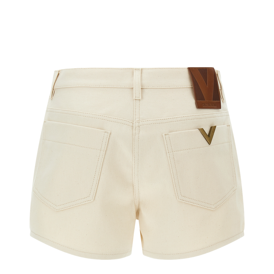 VGold Denim Shorts - Beige