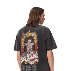 ALLSAINTS Roque Short Sleeve Oversized Crew Neck T-Shirt Washed Black