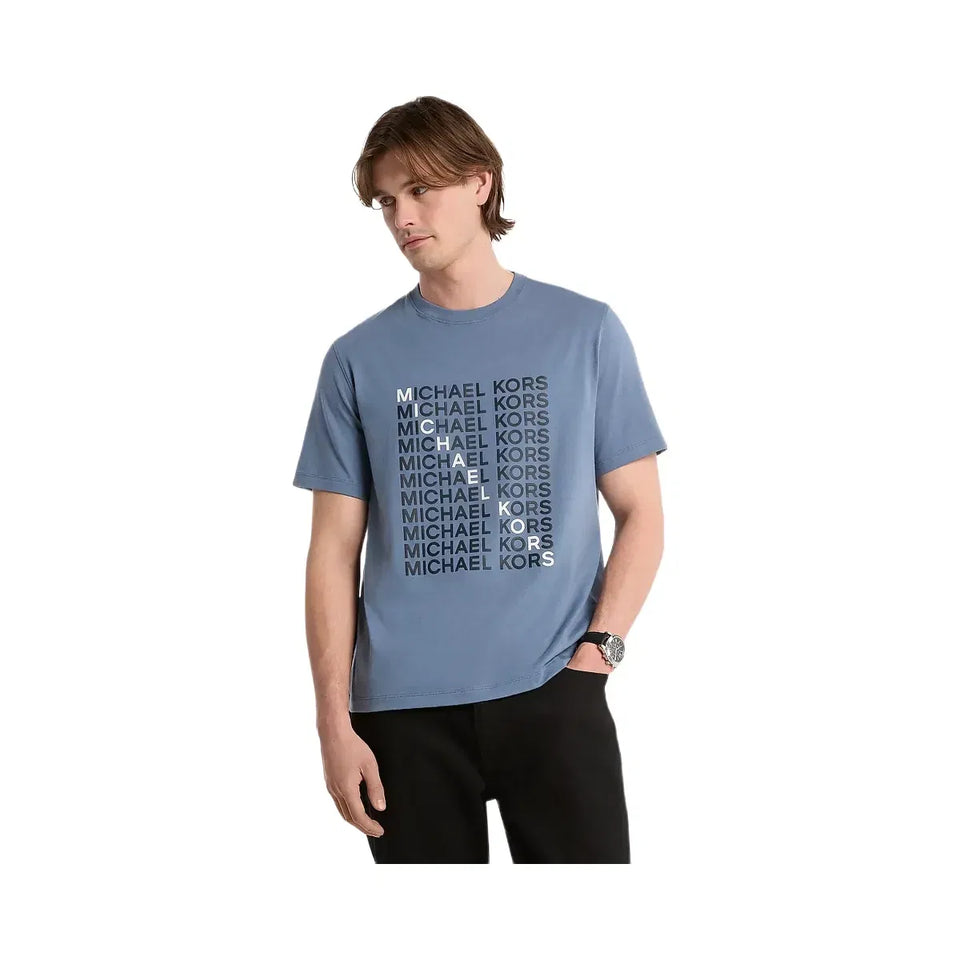 Michael Kors Graphic Logo Cotton Jersey T-Shirt DENIM