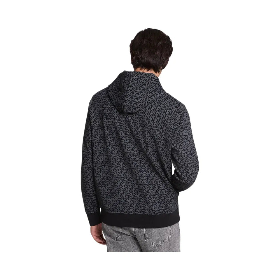 Michael Kors Signature Logo Cotton Blend Hoodie Black