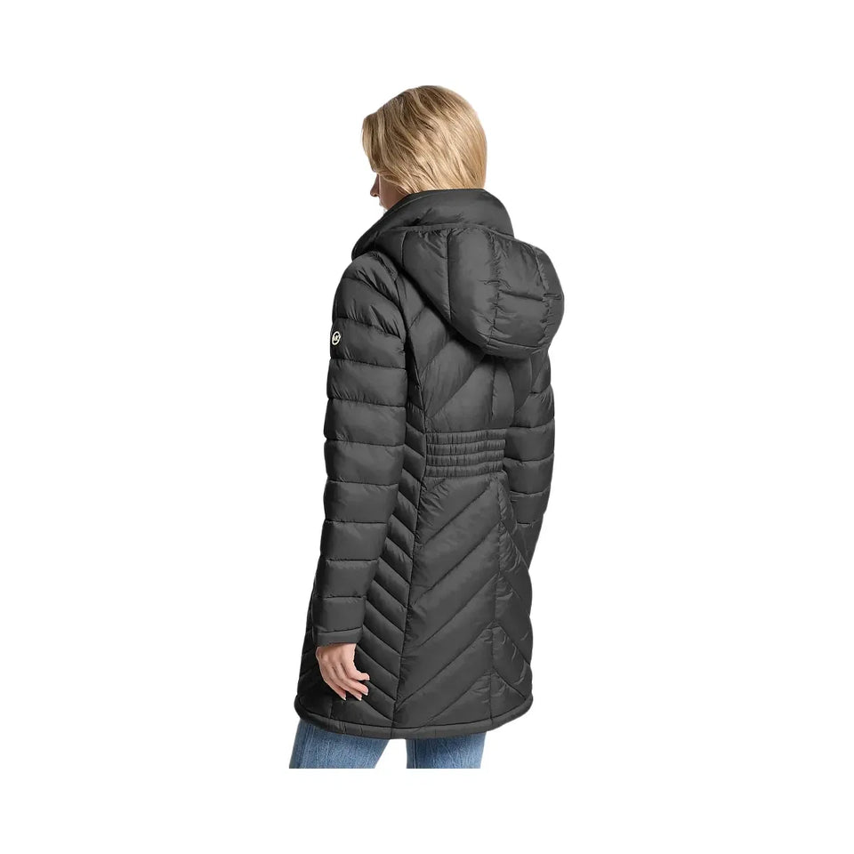 Michael Kors Packable Quilted Nylon Puffer Coat Black