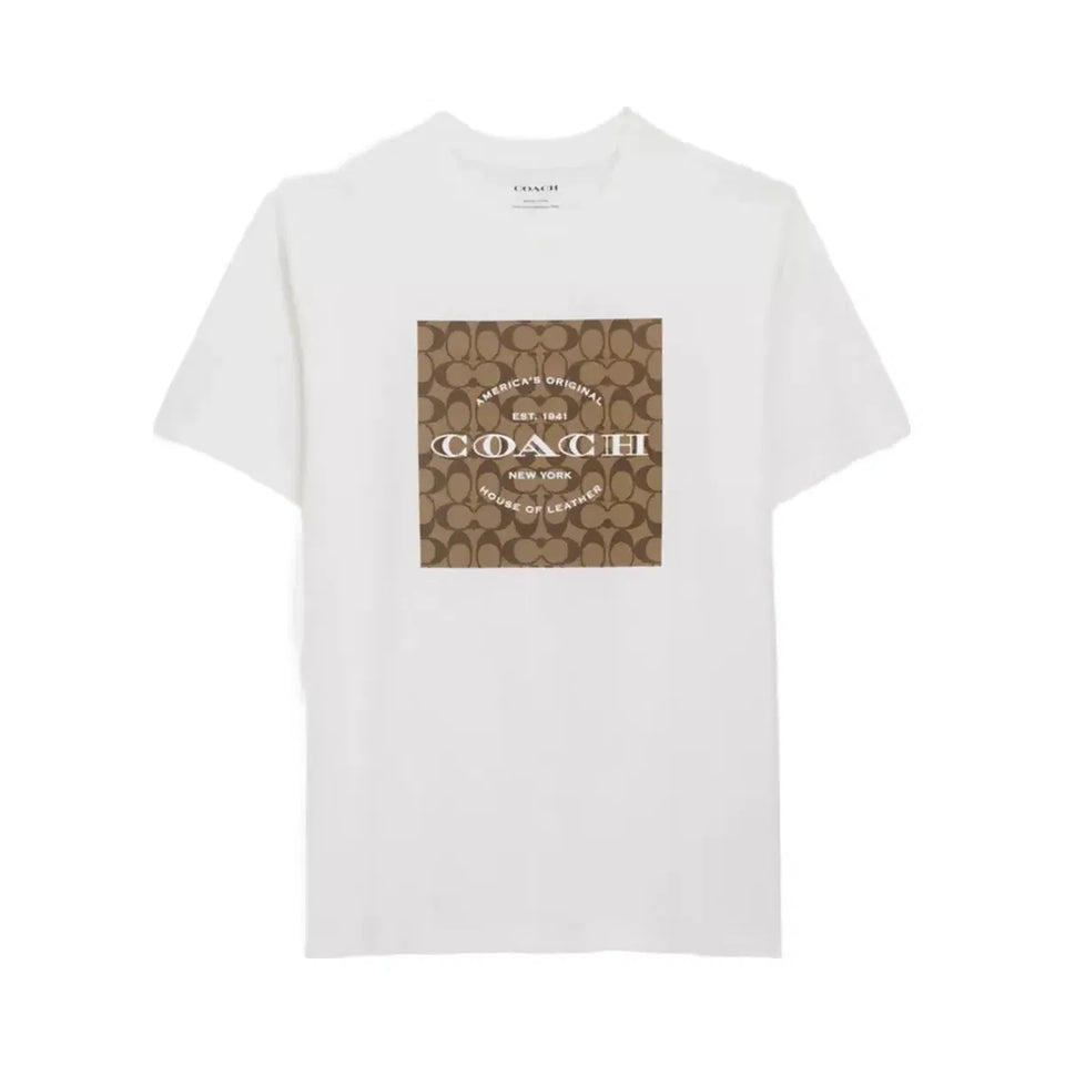 Coach Signature Square T-Shirt In Organic Cotton in White