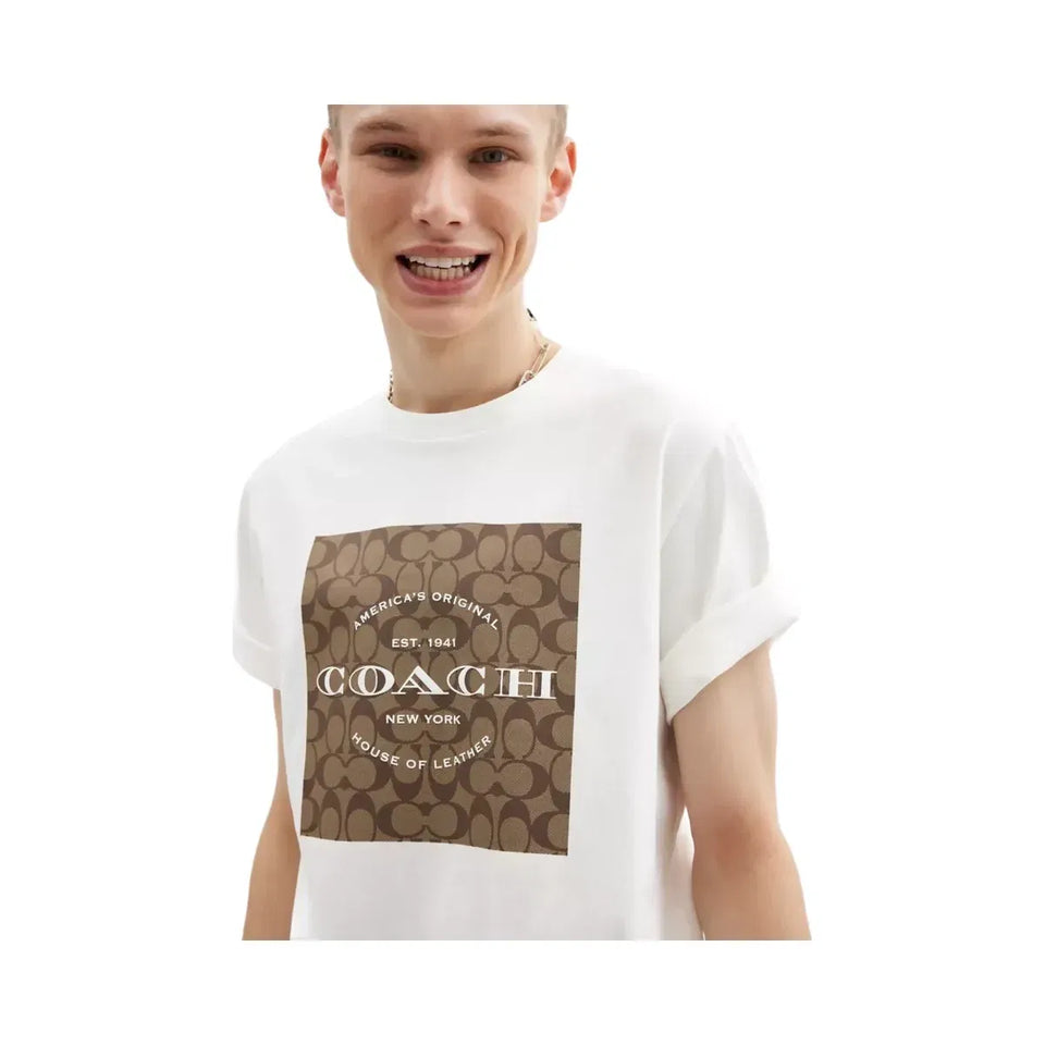 Coach Signature Square T-Shirt In Organic Cotton in White