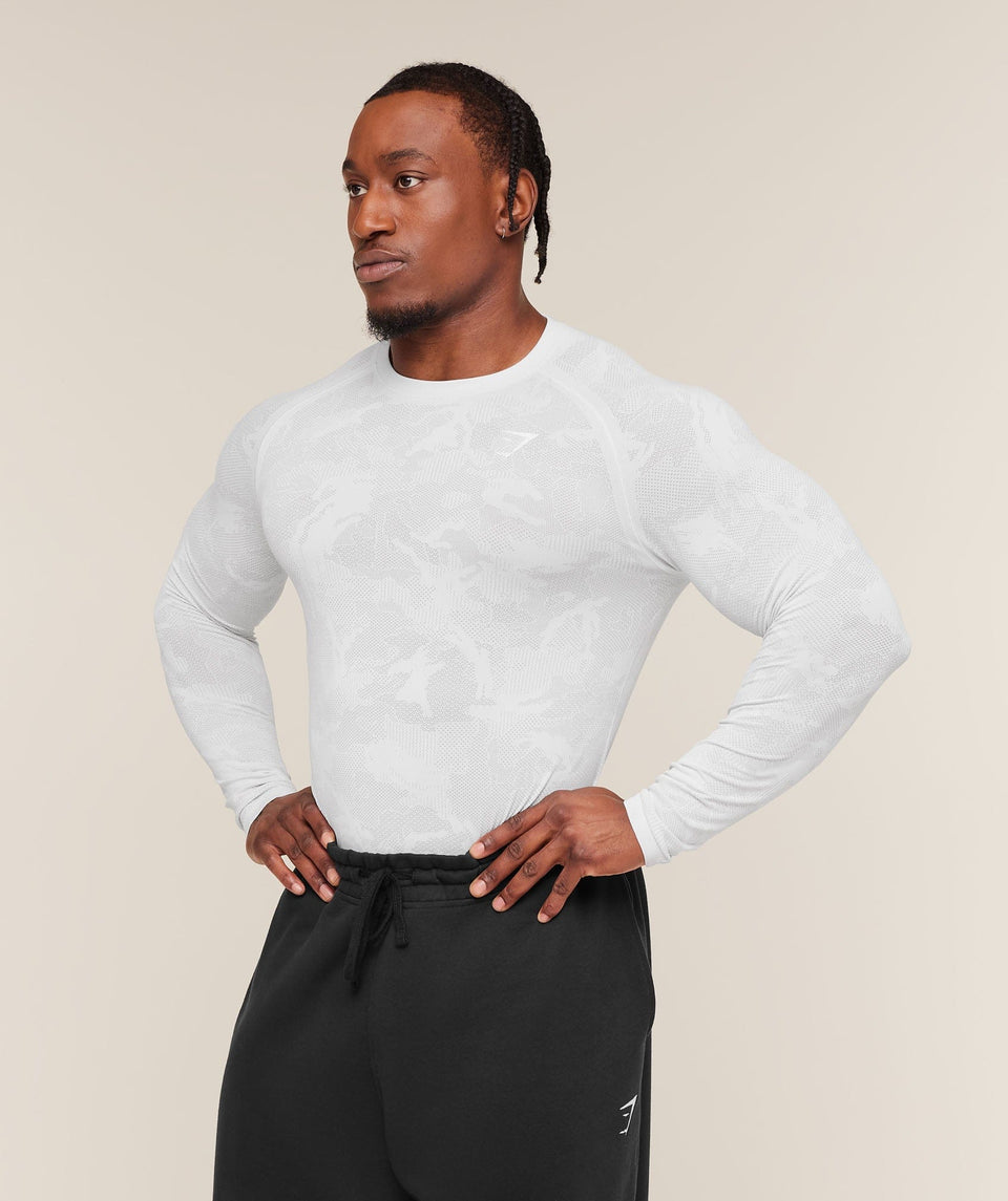 Gymshark Geo Seamless Long Sleeve T-Shirt Black