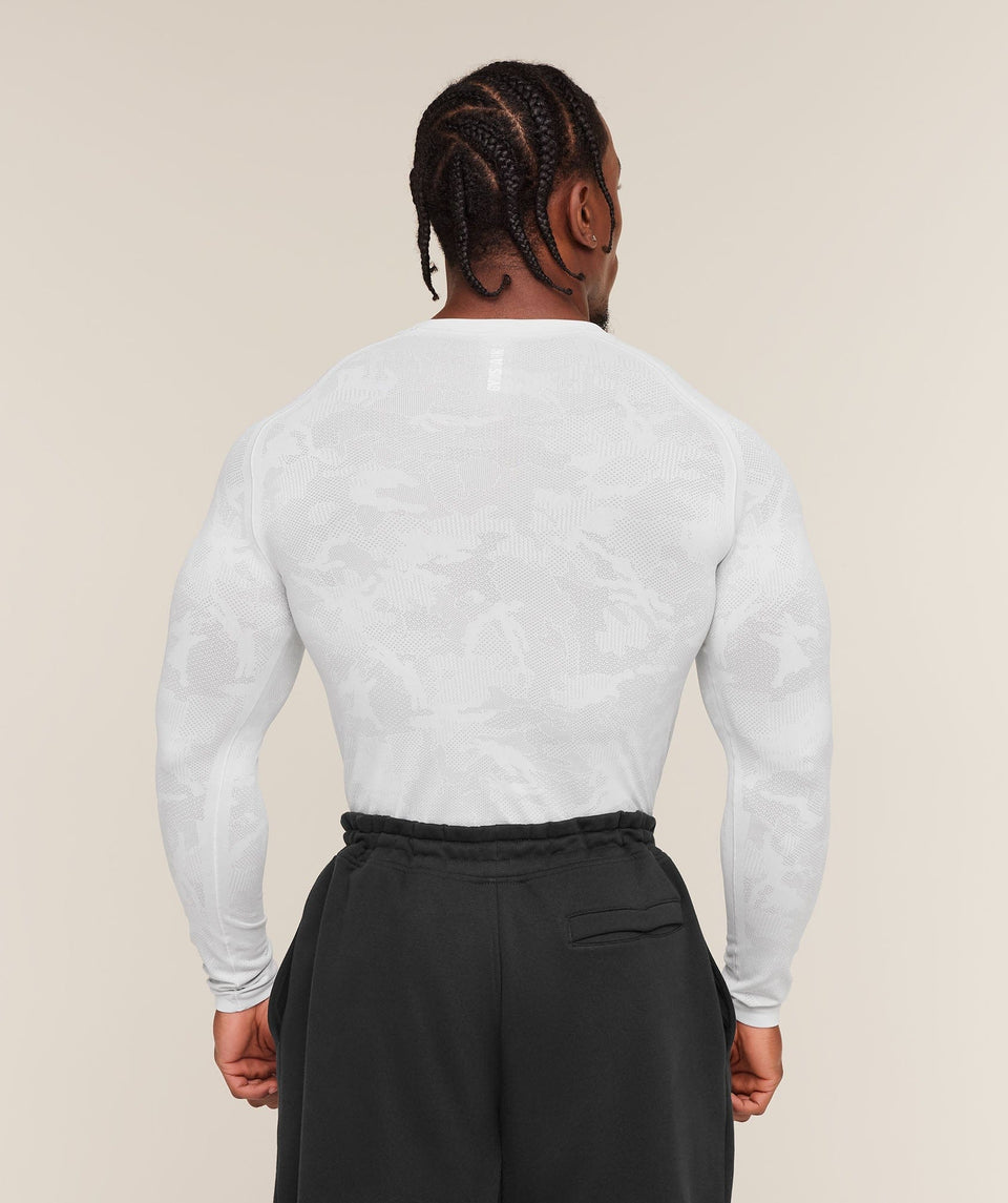 Gymshark Geo Seamless Long Sleeve T-Shirt Black