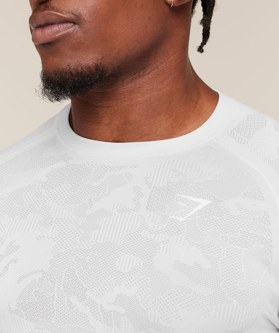 Gymshark Geo Seamless Long Sleeve T-Shirt Black