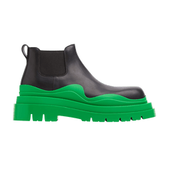 Bottega Veneta Tire Cropped Boot Black Grass