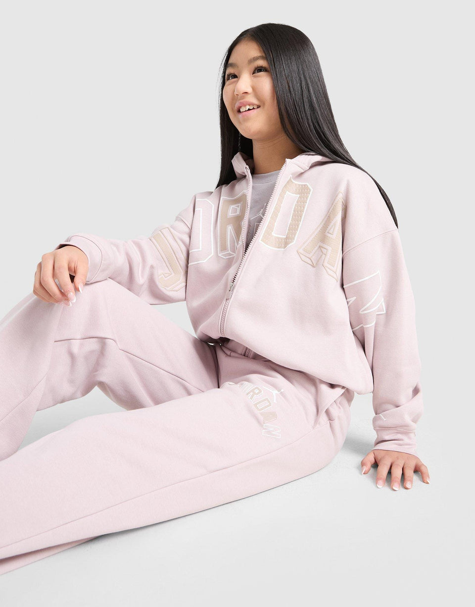 Air Jordan Girls' Logo Full Zip Crop Hoodie Junior