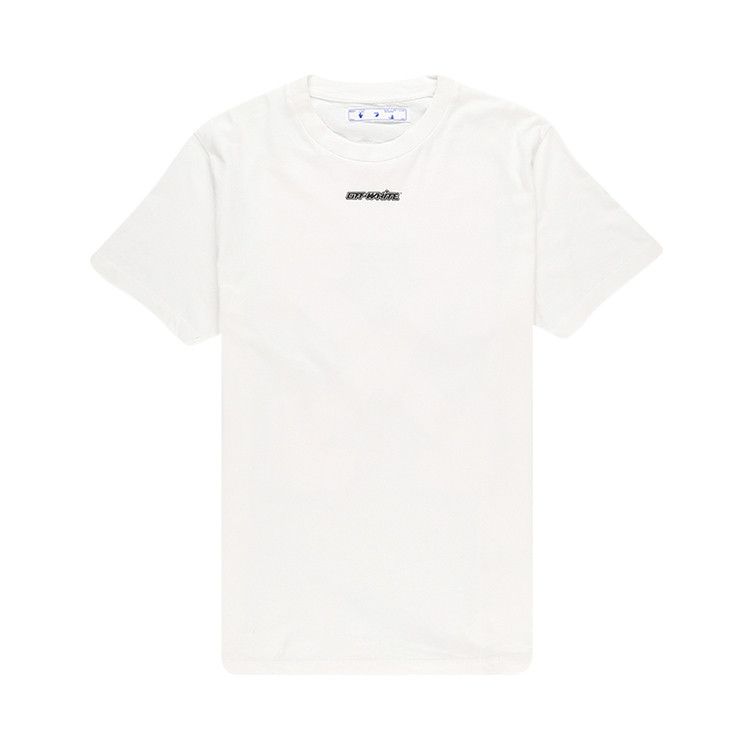 Off-White Marker Shorts-Sleeve Slim T-Shirt White/Blue