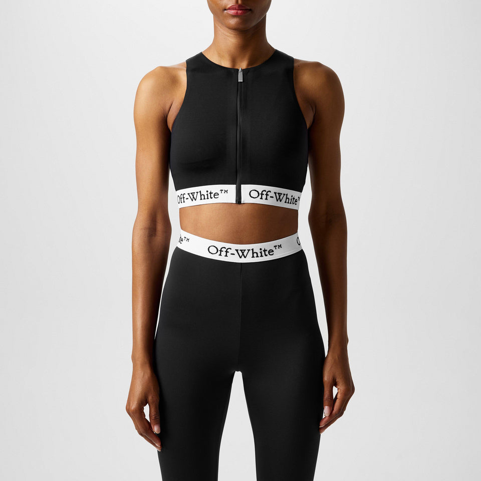 Zip-Up Rowing Cropped Stretch Tank Vest