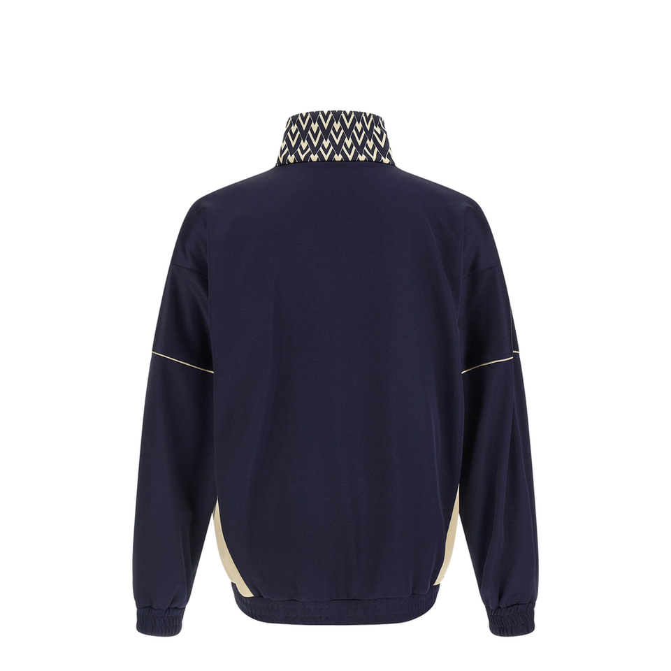 Toute La V Print Zipper Sweatshirt - Blue