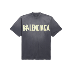 BALENCIAGA Tape Type Medium Fit T-Shirt Black Faded (SS25)
