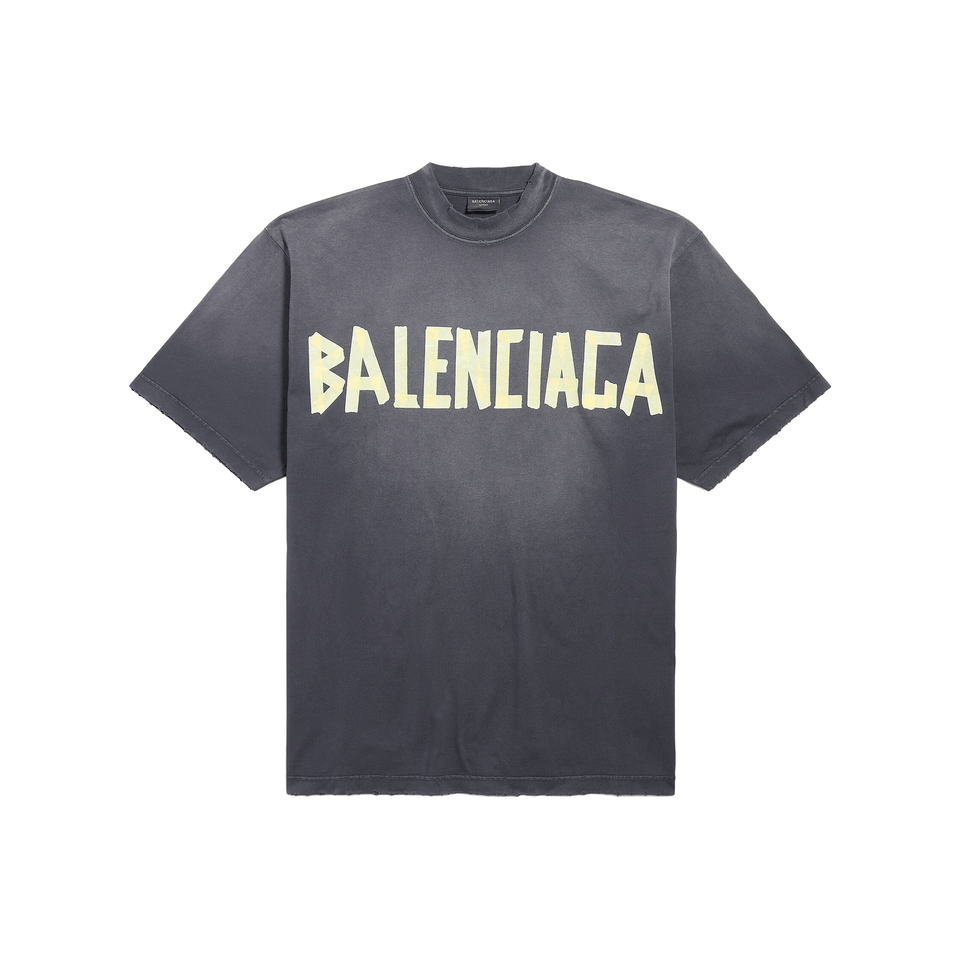 BALENCIAGA Tape Type Medium Fit T-Shirt Black Faded (SS25)