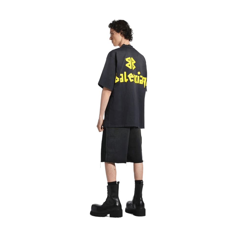 BALENCIAGA Tape Type Medium Fit T-Shirt Black Faded (SS25)