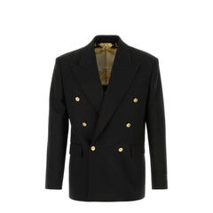 Versace Double - Breasted Button Jacket Black