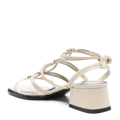 Buckle-Fastening Ankle Strap Low Block Heel