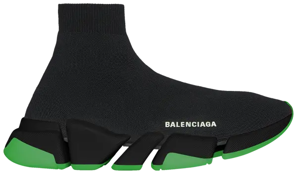 Balenciaga Speed 2.0 Sneaker Clear Sole - Black Neon Green