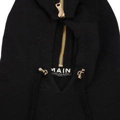 BALMAIN SIZE - S BLACK LOGO HOODIE