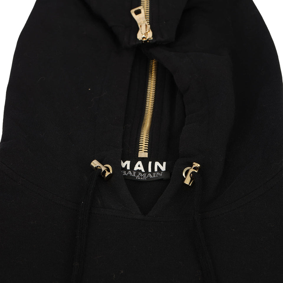 BALMAIN SIZE - S BLACK LOGO HOODIE