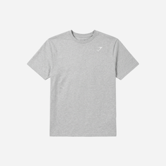 Gymshark Crest T - Shirt Light Grey Marl Regular Fit