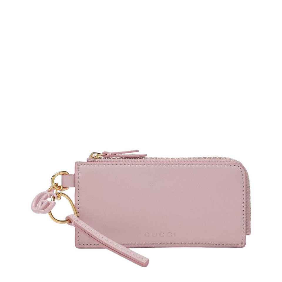 Card Case Double G Leather Pink