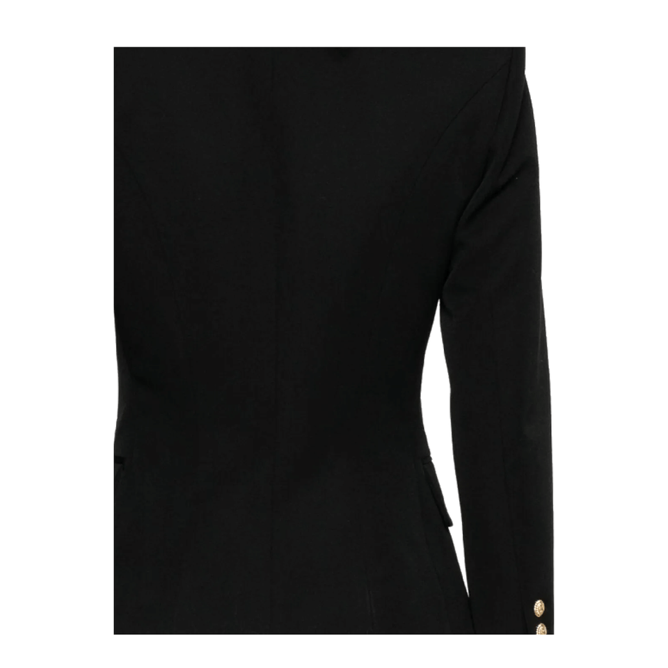 Balmain Double - Breasted Wool Blazer Black