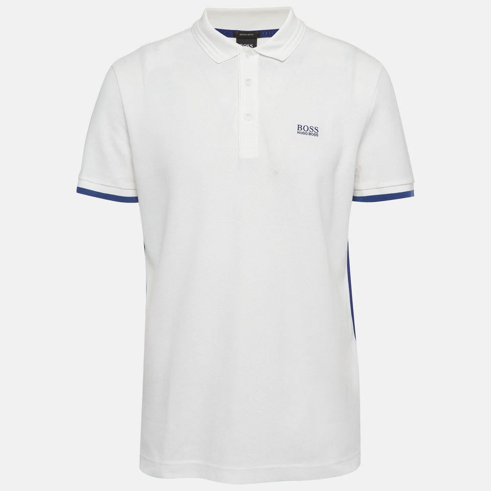 Hugo Boss Boss By Hugo Boss White Cotton Pique Polo T - Shirt