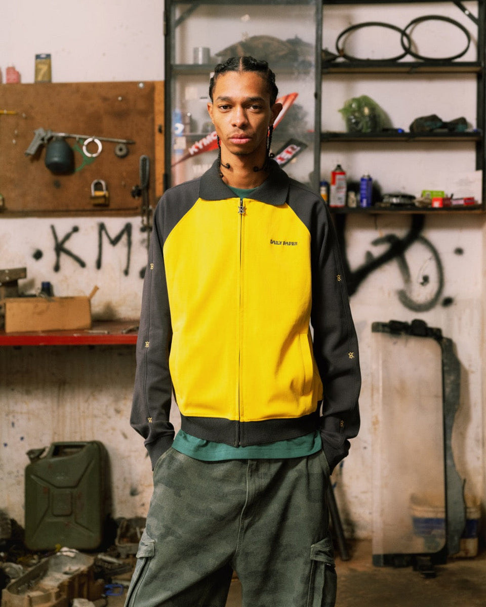 Daily Paper Grey Dias Stacked Colour Blocking Track Jacket
