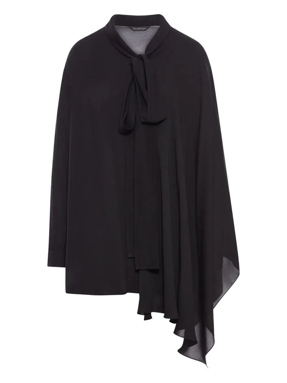 asymmetric neck-tie blouse