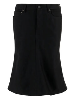 godet denim skirt