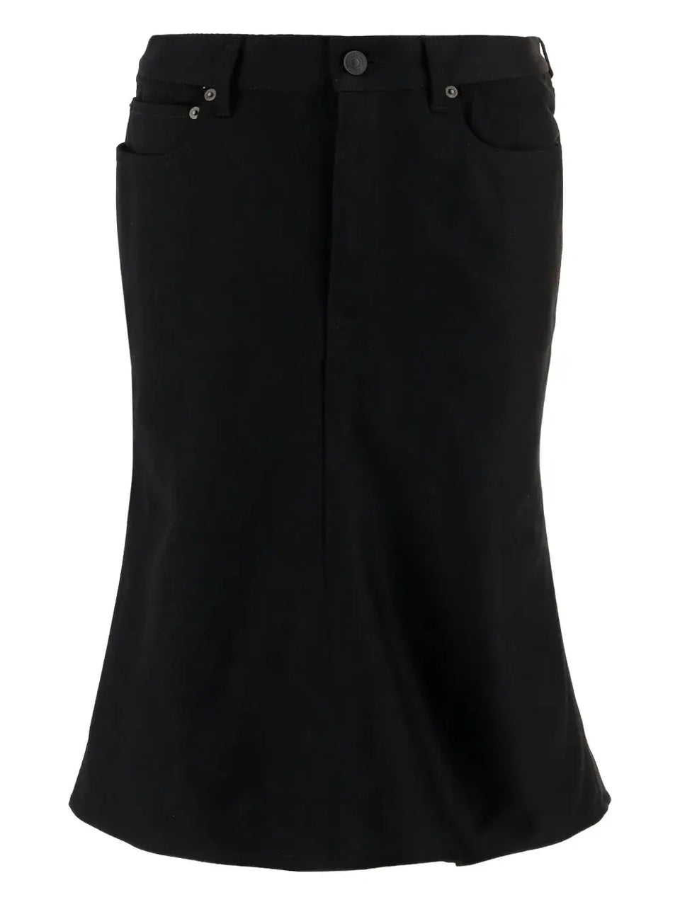 godet denim skirt