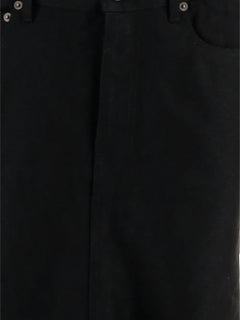 godet denim skirt