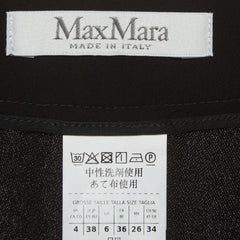 Max Mara Black Crepe Pleated Wide - Leg Pants